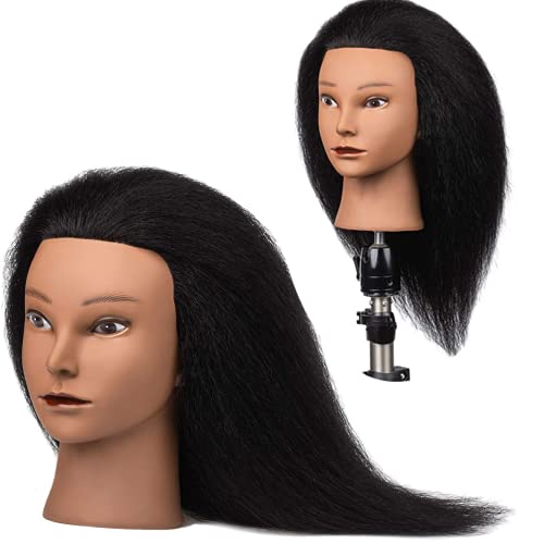 Mannequin Head With Human Hair By Tistaya Manikin Head With Human Training Head Cosmetology Manikin Practice Head with Clamp Stand