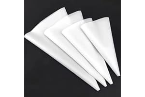 4pcs Silicone Piping Bags Reusable Pastry Bags for Cake Decorating, 10/12/14/16'' Blue Cloth Frosting Bag, White