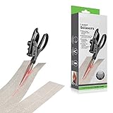 Laser Guided Sewing Fabric Scissors - Cut Straight Fast Fabrics Paper Crafts Art Every Time - Shears End Crooked Cutting - Easy Grip Ergonomic Handle - Best for Sewing, Gift Wrapping, Office, Home Use