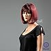 NAWOMI New Fashion Girls Women Bob Short Straight Red Black Wigs Hair Ladies Cosplay Party