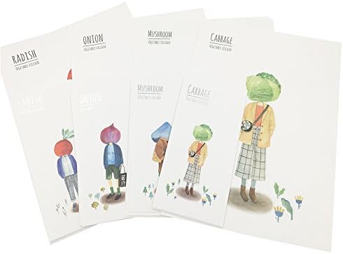 Eternityfing Cartoon Cute Vegetable Large Lined Writing Craft Paper and Envelopes Stationery Sets for Kids-White,24 Sheets with 12pcs Envelopes