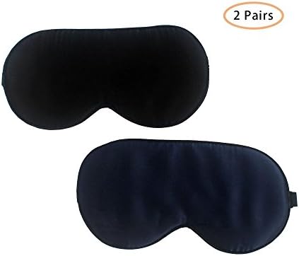 YL trd V 2 Packs of Natural Silk Sleep Mask Super Soft Eye Mask with Adjustable Strap