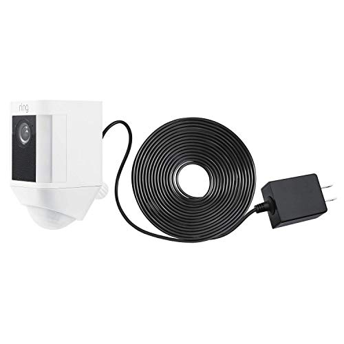 Weatherproof Integrated Charger for Ring Spotlight Cam Battery - Extra Long and Thin 21ft Cable to Continuously Operate Your Home Security Camera - by Wasserstein (Black)
