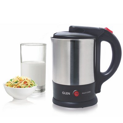 Glen 9014 Stainless Steel Finish Multi-Function Kettle (Black, 1.5L)