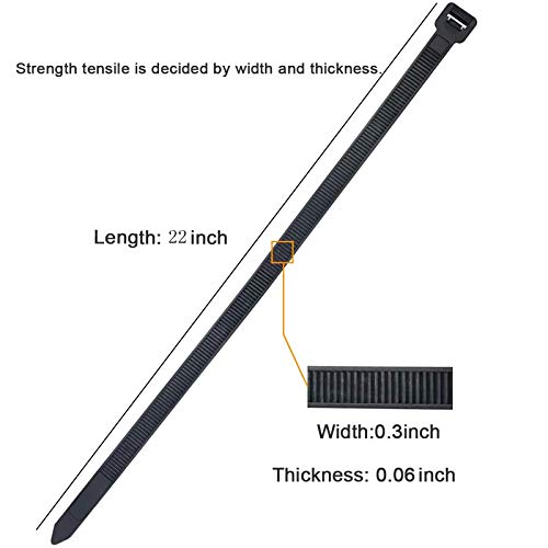 Long Heavy Duty Zip Ties 22 inch with 120 Pounds Tensile Strength