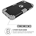 Hocase iPod Touch 7th/6th/5th Generation Case, iPod Touch 7/6/5 Case, Shockproof Protection Soft Silicone Hard Plastic Full Body Protective Case for iPod A2178/A1574/A1509/A1421 - Black/Grey