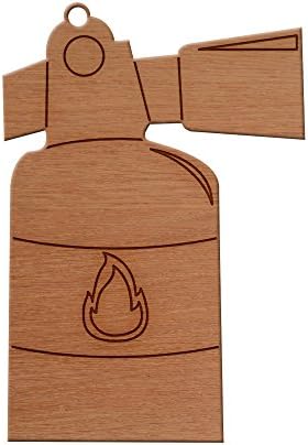 Fire Extinguisher Design Wooden Christmas Tree Ornament, Hanging Xmas Decor