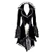 Women's Winter Vintage Gothic Tailcoat Long Sleeve Steampunk Jacket Tuxedo Coat Wedding Uniform Sopzxclim Black