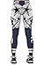 COCOLEGGINGS Girls Digital Print Elastic Waist Workout Leggings Navy Blue L