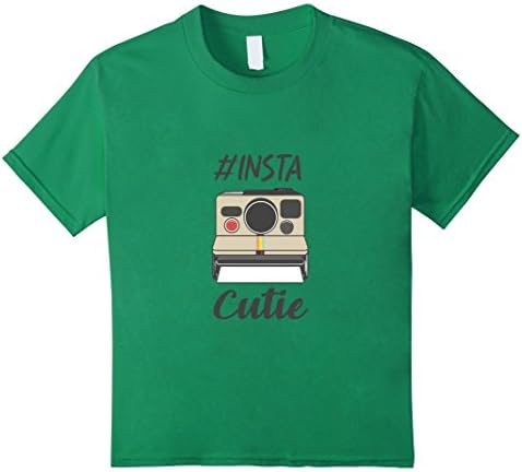 Kids Insta Cutie Camera Selfie T-Shirt 8 Kelly Green