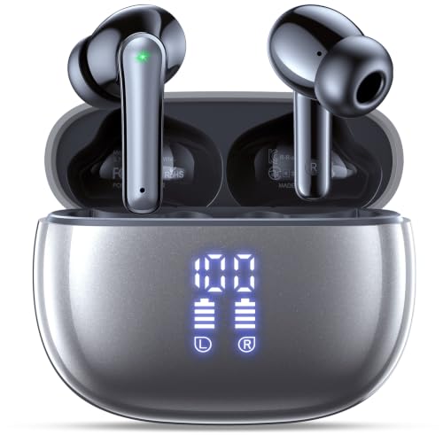 ZIUTY Bluetooth 5.3 Kopfhörer Kabellos, In Ear Bluetooth Kopfhörer mit 4 ENC Mikrofonen, 48 Std Spielzeit, LED Anzeige, HiFi Stereo Sound, IPX7 wasser
