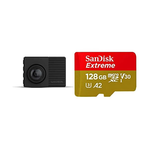 Garmin DashCam 66W - 2 Zoll LCD-Farbdisplay, HD 1440p, 180° Bild & SanDisk Extreme microSDXC UHS-I Speicherkarte 128 GB…