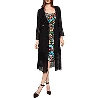 BCBGMAXAZRIA Lace Robe Jacket Black XXS (US 0)