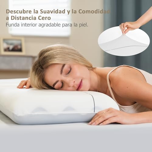 Winthome Memory Foam Pillow, Soft and Comfortable, Double-Sided Design, 0 Glue, Neck Support Pillow, Suitable for Face Up, Side and Back Sleeping, 60x40x10cm