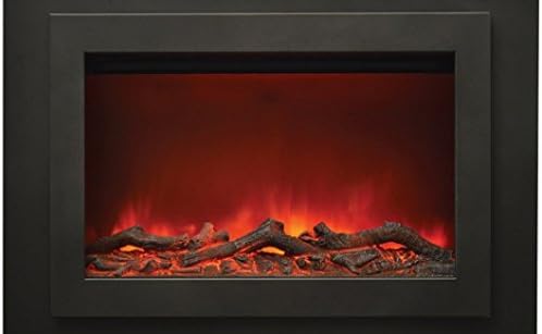 Sierra Flame Zero Clearance Electric Fireplace with 37" x 26" Black Steel Surround & Overlay
