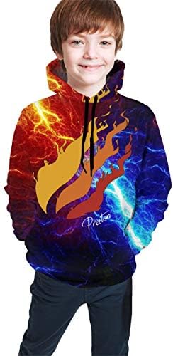 Leonterton Youth Preston Fire Nation Playz Gamer Flame 3D Print Hoodie Sweatshirts for Kids
