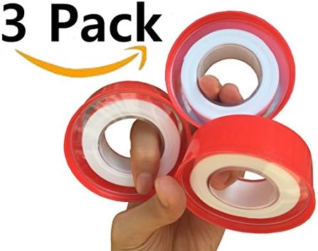 3 Pack Premium PTFE Industrial Sealant Tape, -310 to 698 Degrees Fahrenheit, Can be Use For Water Treatment (such as pipe), Natural Gas, Chemical, Plastic, Electronic Engineering and other fields