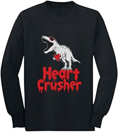 Heart Crusher T-Rex Love Valentine's Day Outfit Toddler Kids Long Sleeve T-Shirt