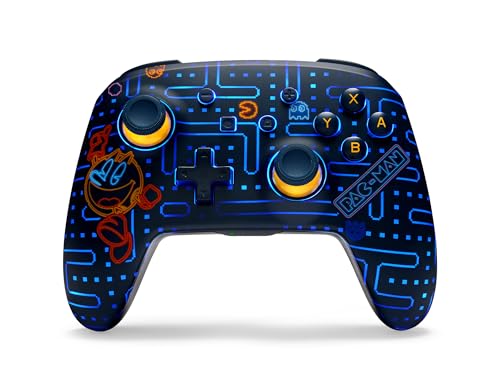 PowerA Enhanced Wireless Controller for Nintendo Switch with Lumectra - PAC-MAN NEON ARCADE, Gamepad, Bluetooth Controller, Rechargeable