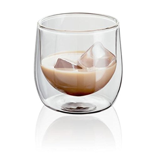 Judge Double Walled Glass Whiskey Lowball Cups, Set of 2, 200ml - Vacuum Insulated, Handcrafted Artisan - Strong, Heat Resistant