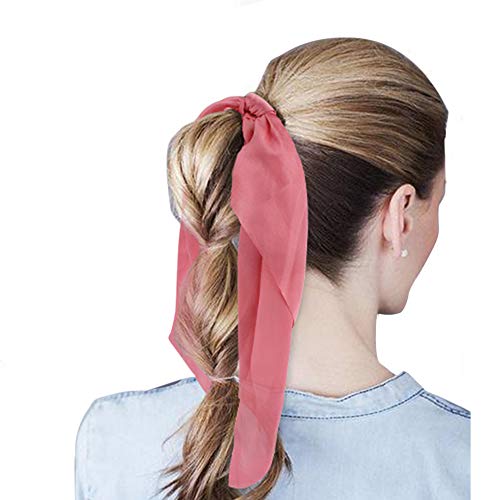 Silk Scrunchies for Hair, Ribbon Bow Scrunchies for Women Girls, 10 Pcs Hair Scrunchies With Scarf