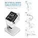 Macally Apple Watch Stand for Series Ultra 10 9 8 7 6 5 4 3 2 1 SE (49mm 45mm 44mm 42mm 41mm 40mm 38mm) - Apple Watch Charger Stand Dock Holder - Sleek Desk iWatch Charging Station - Silver