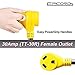 Epicord Heavy Duty RV Adapter 50 AMP Male To 30 AMP Female Dogbone Power Cord With Handles Connector, 12Inch, Yellow