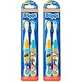 Brush Buddies Blippi Kids Toothbrushes, Manual Toothbrushes for Kids, Toothbrush for Toddlers 2-4 Years, Blippi Childrens Toothbrush, Soft Toothbrushes, 2PK (Pack of 2)