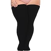 Neoviancia Plus Size Thigh High Socks for Thick Thighs Women- Thigh Highs Widened Extra Long Thick Knit Socks