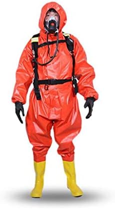 HZTWS Chemical Protective Clothing with Hood Semi-Enclosed Light Acid and Alkali Resistant Liquid Ammonia Secondary Protective Clothing Suit (Size : S)