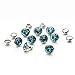 100 Sets Cz Colorful Crystal Rivets Silver Color Spots Studs Double Cap for DIY Leather-Craft (Aquamarine, 8MM)