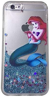 Compatible for iPhone 6 Plus or iPhone 6S Plus Case Cover, Brilliant Luxury Glitter Protective Case,Bling Bling Little Mermaid Ariel Holding Logo Apple