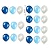 First 1st Birthday Boy Decorations Kit - Boy Color Little Man Kid First Birthday Decorations-Number One Balloon-1st Birthday Cake Topper Birthday Banner Pom Poms Balloons Baby Shower Decor (m, Blue)