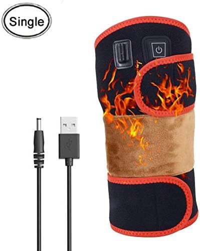 Heated Knee Brace Wrap, Far Infrared Portable Electric Heating Pad for Knee, for Joint Pain, Arthritis Meniscus Pain Relief, Improve Blood Circulatio, Keep Warm (3 Temperature Setting,USB Interface)