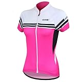 Santic Women Bicycle Cycling Jersey Short Sleeve Jersey Lady's Biking Clothes Color Pink Size M
