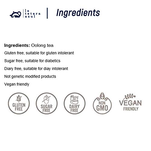 LA TETERA AZUL Blue Tea Oolong Premium. Authentischer und am meisten geschätzter Oolong-Tee. Abnehmen Infusion. Topf mit 20 Pyramiden. – Bild 3