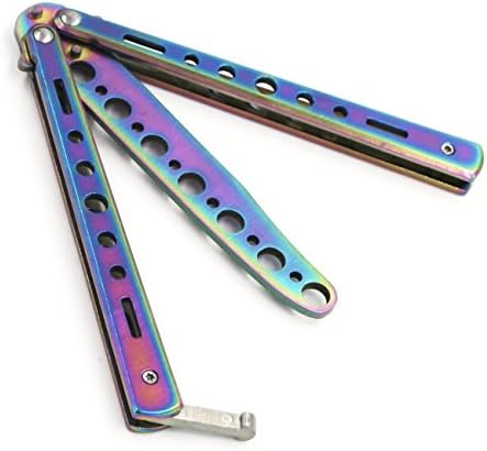 GooBee Sports GB-027 Practice Trainer Knife No offensive blade(Rainbow Metal)