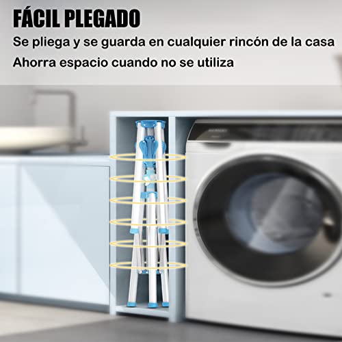 CARYWON Tendedero Plegable para Ropa, Tendedero para Ropa, Soportes Tendederos, Portátil de Acero Inoxidable Tendedero de Ropa Plegable, Tendedero Plegable y Extensible para Interiores y Exteriores
