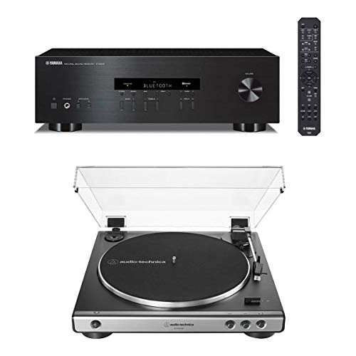 Yamaha R-S202 Bluetooth Stereo Receiver with Audio-Technica AT-LP60XUSB Automatic Belt-Driven Stereo Turntable (Gunmetal)