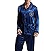 Amybria Men Silk Pajamas Set Blue 4 Sizes