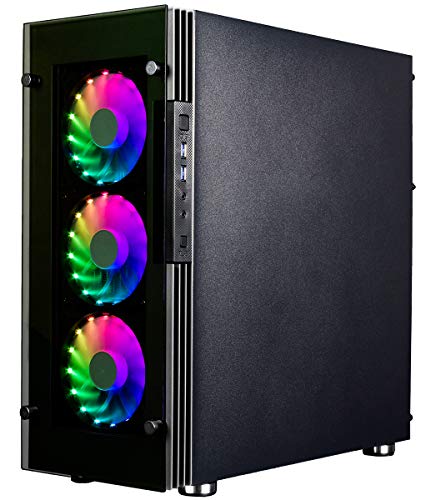CUK Stratos VR Ready Gamer PC (AMD Ryzen 7 2700, 16GB RAM, 512GB NVMe SSD, Radeon RX 580 4GB, 500W Bronze PSU, Windows 10) Gaming Desktop Computer with 7 RGB Lotus Fans