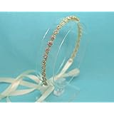 Petite Belle Fleur Gold Tone Ribbon Tie Back Wedding Headband