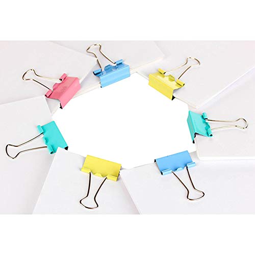 GutReise Binder Clips Paper Clamp,120 Pieces Binder Clips Paper Binder Clips for Notes Letter Paper Clip Office Supplies 6 Sizes - Thumbnail 5