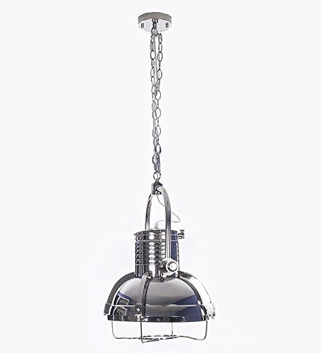 Nautical Ship Cargo Hold Chrome Metal Pendant Hanging Lamp Light 66" Single Bulb