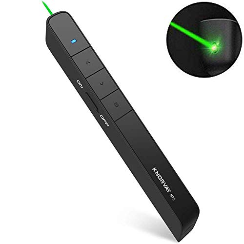 【Multifunction】 KNORVAY N75 Wireless Presenter Green Laser Pointer Presentation, 360mAh