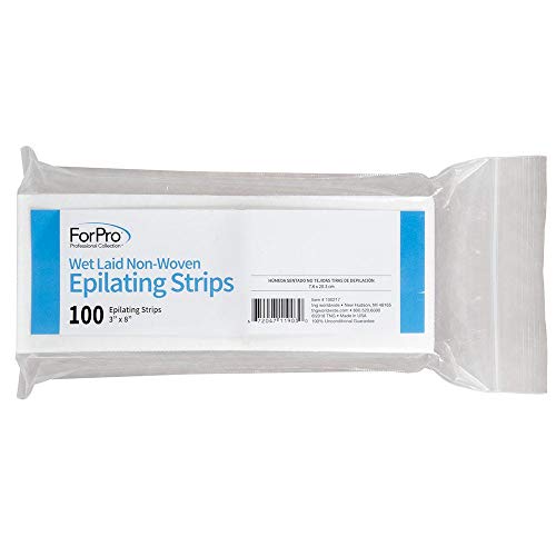 ForPro Professional Collection Premium Wet-Laid Non-Woven Epilating Strips for Hair Removal, 3” W x 8” L, 100-Count