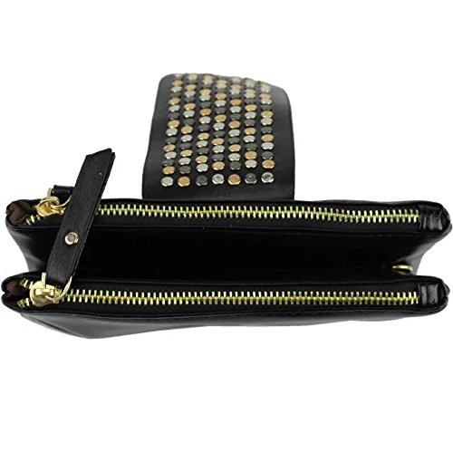 EYX Formula New Women's Leather Handbag Mosaic Rivets Shoulder Day Clutch Â£Â¬Fashion Clutch Evening Bag Wallet Purse Wrist Bag for Lady Wimen Girls