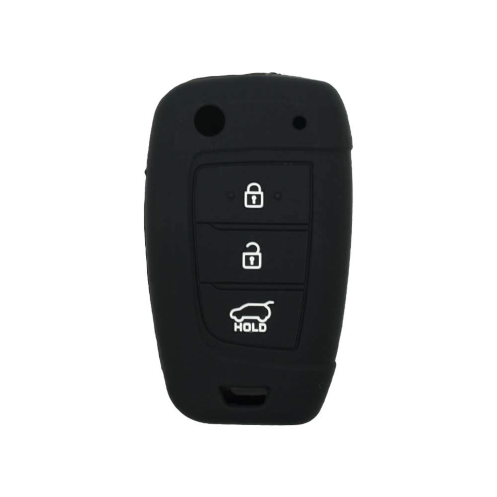 BROVACS Silicone Cover Protector Case Holder Skin Jacket Compatible with HYUNDAI 3 Button Flip Remote Key Fob CV2156 Black
