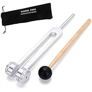 Bysameyee Tuning Fork 128 Hz, C-128 Frequency Aluminum Alloy Medical Non-Magnetic Tuning Fork for Healing with Taylor Percussion Hammer Mallet (128Hz)