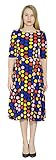 Marycrafts Women's Floral Print Fit Flared Midi Dress